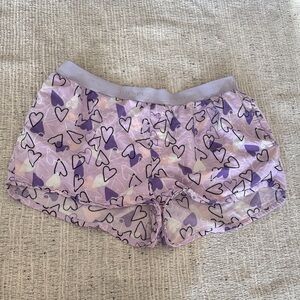 Lavender Heart Print Women's Sleep Shorts